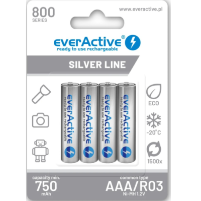 Everactive rechargeable HR03 750mAh Always ready Блистерная упаковка 4шт.