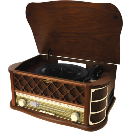 Sencor STT 016 Retro проигрыватель виниловых дисков с функцией Cassette/ MP3/ USB/ SD / FM