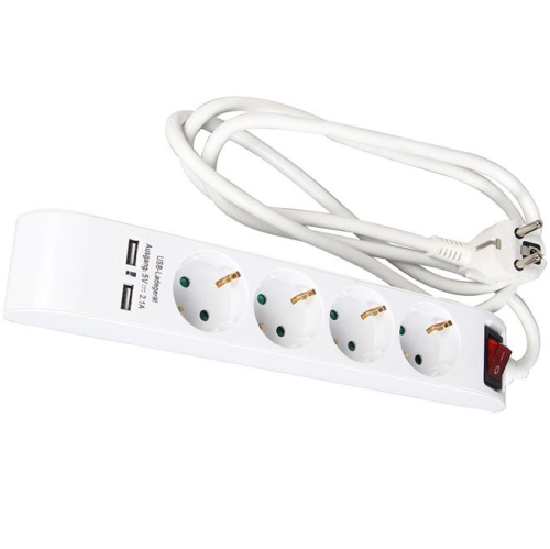 ATR (059134) Удлинитель с выключателем и 2xUSB 4Z 1,4m