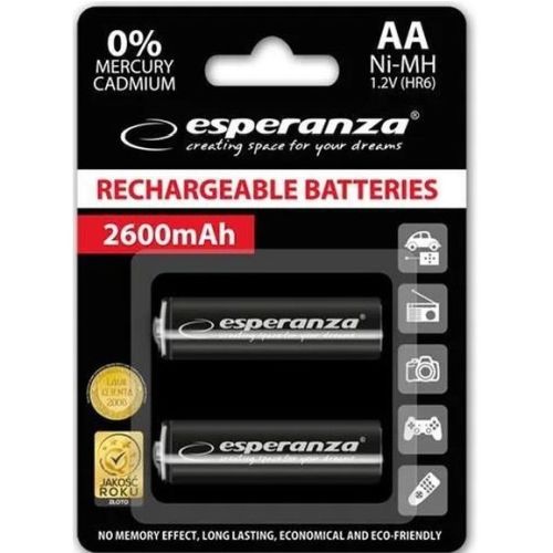 Esperanza EZA105 PRECHARGED HR6 2600MAH ALWAYS READY БЛИСТЕРНАЯ УПАКОВКА 2ШТ.
