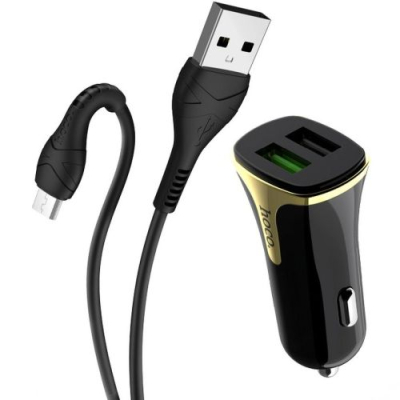 Hoco Z31 Автомобильное зарядное устройство + Micro USB кабель 2xUSB QC3.0 18W