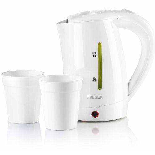 Haeger EK-10W.015A Travel Чайник с 2 кружками в комплекте 0.5L 1100W