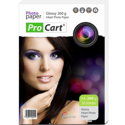 Procart глянцевая фотобумага A4 260g/m2 20листов