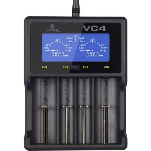 XTAR VC4 LCD Universālais lādētājs Li-ion/Ni-MH, USB, 4.2V