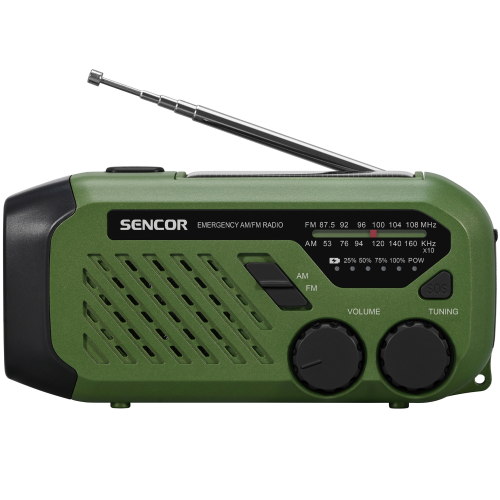 Sencor SRD 1000SCL GR портативный фонарик-радио с функцией динамо