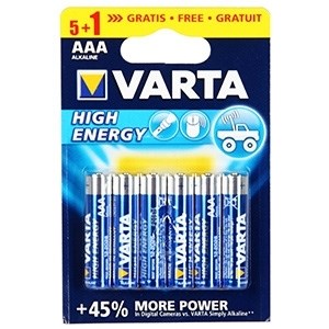 4903/6 1.5V батарейка AAA High Energy (5+1) Alkaline VARTA
