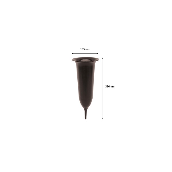 Ваза на могилу пластиковая Флакон-М 30см (черный цвет)
