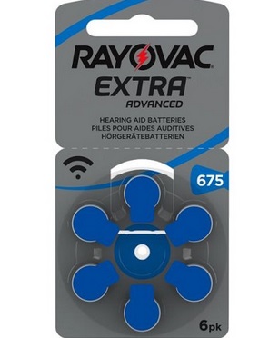 V675AT 1.45V Rayovac baterija Akustika EXTRA ADV.BL6