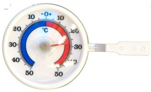 Āra termometrs ar lipekli (apaļš) balts .2084