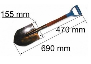 Лопата - туристическая с деревянной ручкой и пластиковой ручкой